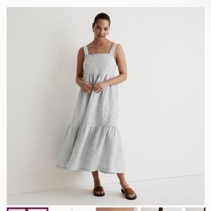 Madewell Cicely Tiered Midi Dress in Patchwork